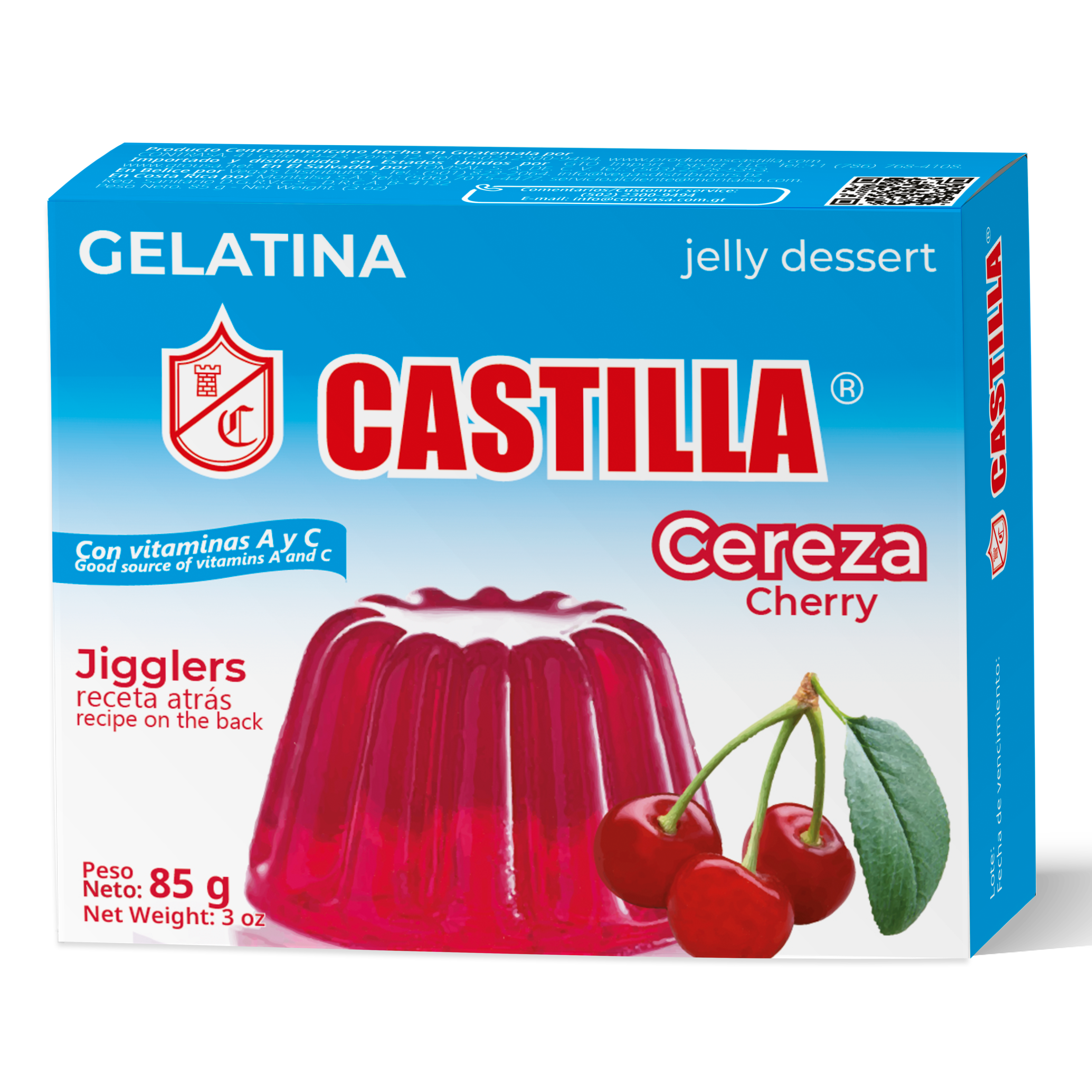 Gelatina Castilla Regular Cereza 85g